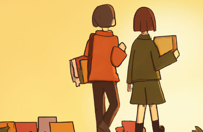 Illustration de deux collégiens HPI se rendant à la Classe Flash, parcours accéléré à Paris 16