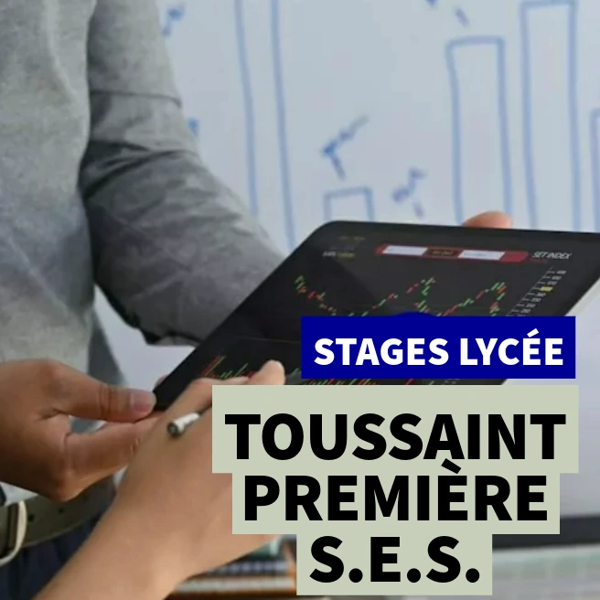 Élève et professeur en stage intensif de Sciences Économiques et Sociales à Ipécom Paris pendant les vacances de la Toussaint, révisions, préparation aux contrôles continus et anticipation du Bac