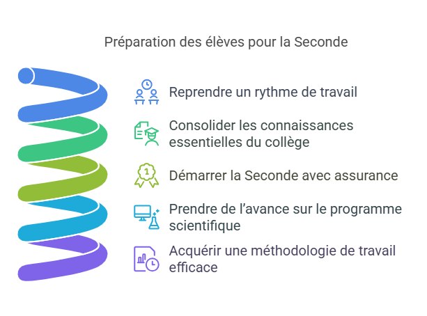 Préparation des élèves pour la Seconde – Reprendre un rythme de travail, consolider les acquis du collège, démarrer avec assurance, anticiper le programme scientifique, adopter une méthode efficace