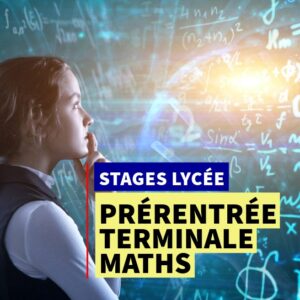 Lycéenne en pleine réflexion face à des équations mathématiques, illustrant le stage intensif de prérentrée en Terminale de mathématiques à Ipécom Paris