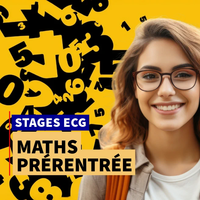 Étudiante souriante avec des lunettes, prête pour le stage de prérentrée en maths de la prépa ECG chez Ipécom Paris