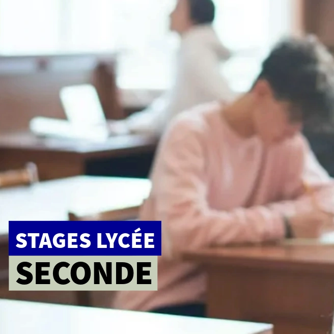 Élève de Seconde concentré en classe pendant un stage intensif au lycée Ipécom Paris