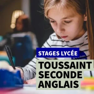 Élève de Seconde concentrée pendant un stage intensif d’anglais à la Toussaint organisé par Ipécom Paris