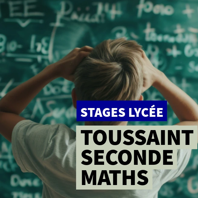 Élève de Seconde devant un tableau de mathématiques pendant un stage intensif de Toussaint au lycée Ipécom Paris.