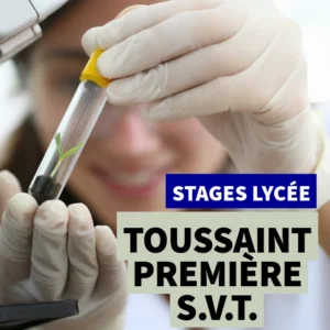 Élève manipulant un échantillon végétal en laboratoire – Stage SVT Toussaint Première à Ipécom Paris