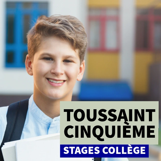 Élève souriant avec ses cahiers – Stage Toussaint Cinquième au collège Ipécom Paris