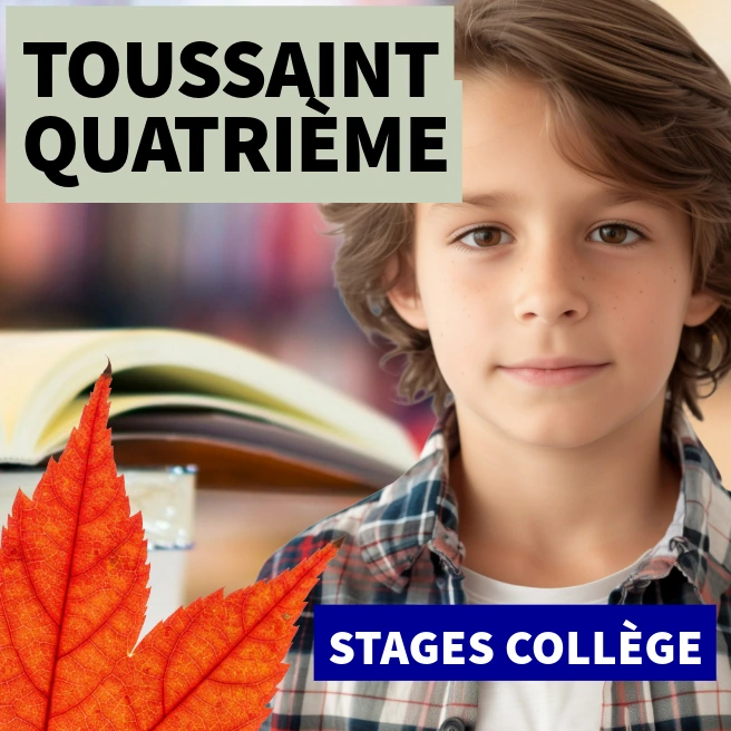 Stage Toussaint Quatrième à Paris – Cours intensifs de révisions en maths et français pour collégiens