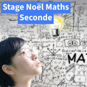 Élève de Seconde réfléchissant devant un tableau d’équations avec une ampoule, visuel du stage de maths de Noël à Ipécom Paris (22–24 décembre, 3 matinées)