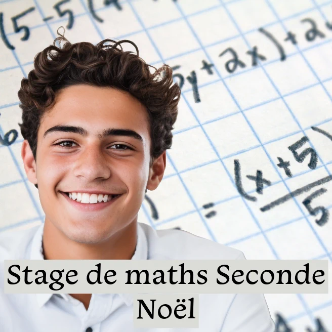 Élève de Seconde souriant devant des équations de maths – Stage de Noël Ipécom Paris