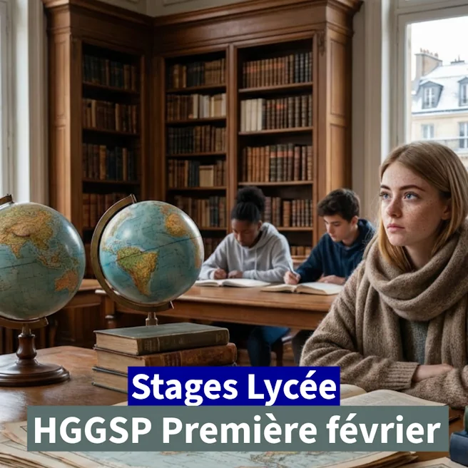 Stage HGGSP Première février à Ipécom Paris : élève en révision d’histoire-géographie, géopolitique et sciences politiques