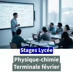 Stage physique-chimie Terminale février à Ipécom Paris : élèves révisant la physique et la chimie pendant un stage intensif.