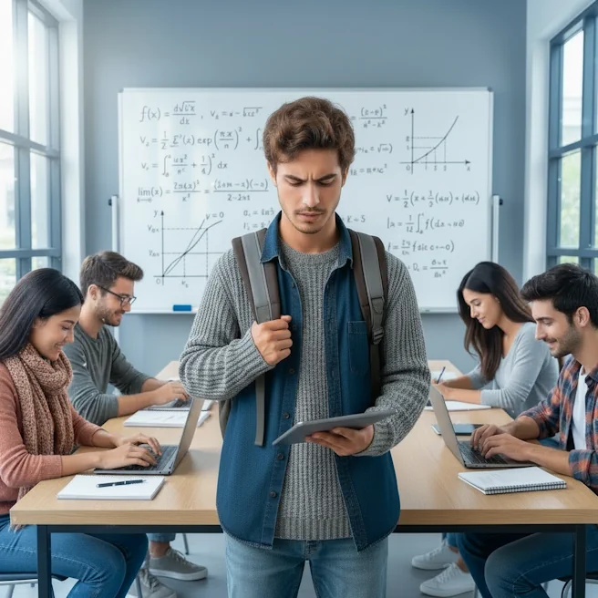 Étudiants en prépa ECG travaillant les mathématiques pendant un stage intensif de février à Ipécom Paris