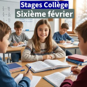 Stage Sixième février à Ipécom Paris : élèves de 6e travaillant en groupe pendant les vacances d’hiver