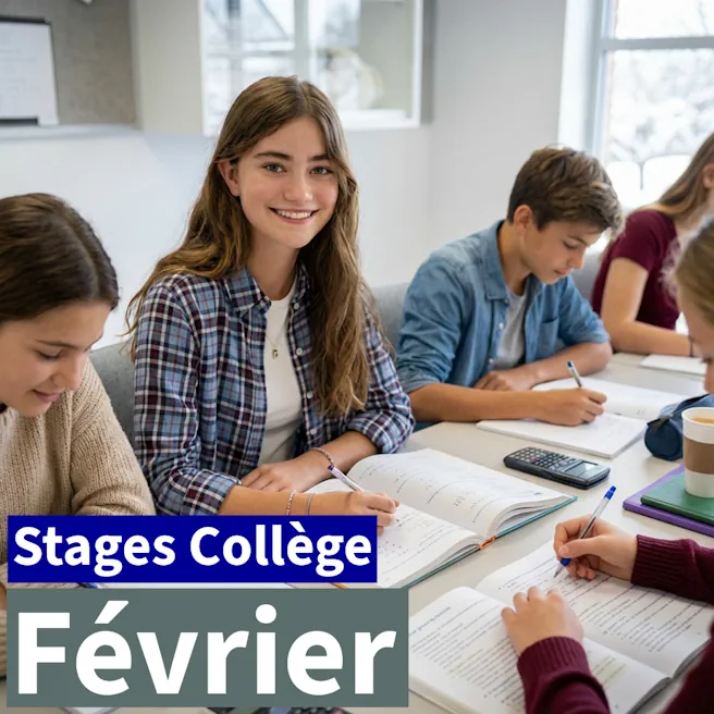 Stages collège février à Ipécom Paris : élèves de différents niveaux en révision pendant les vacances d’hiver
