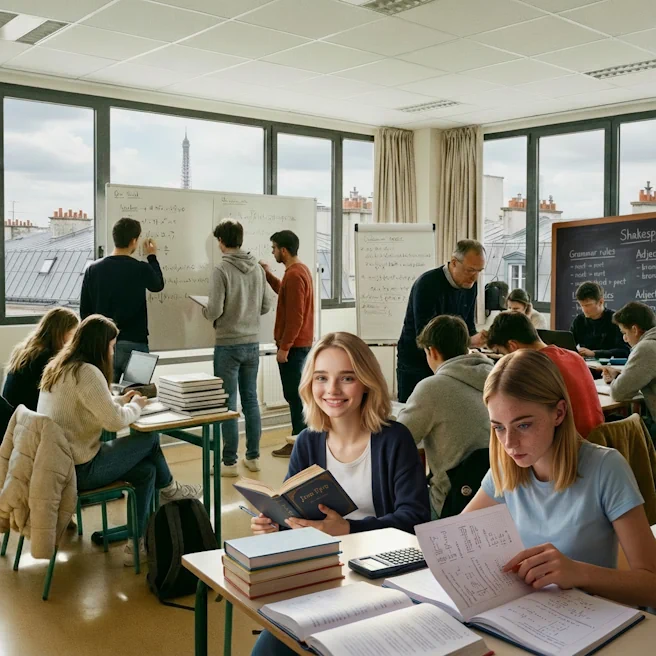 Stage de préparation aux concours post-bac commerce et ingénieurs avec élèves en travail intensif à Paris