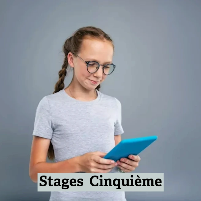 Élève de Cinquième utilisant une tablette lors d’un stage scolaire – apprentissages et méthodologie au collège