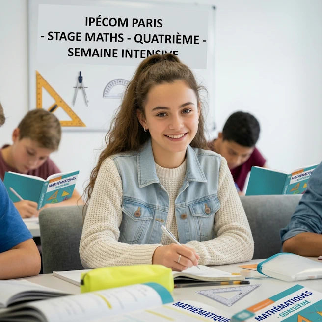 Stage de mathématiques en Quatrième au collège, semaine intensive de révision à Ipécom Paris