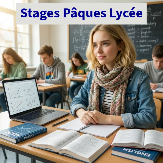 Élève de lycée en révision de mathématiques et physique lors d’un stage intensif de Pâques à Ipécom Paris