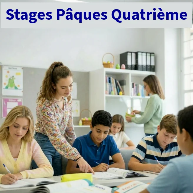 Stage intensif de Pâques en classe de Quatrième à Ipécom Paris – cours de français et mathématiques en petit groupe.