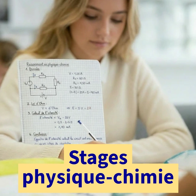 Élève de lycée travaillant la méthode de raisonnement en physique-chimie lors d’un stage intensif à Ipécom Paris.