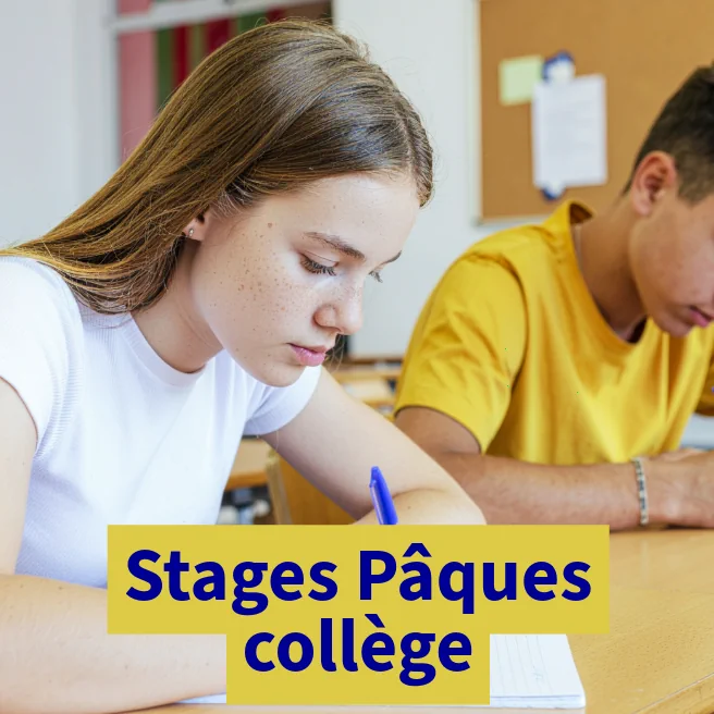 Élèves de collège en stage intensif de révision pendant les vacances de Pâques chez Ipécom Paris.