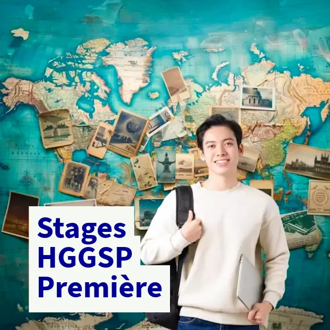 Élève devant une carte du monde illustrant un stage intensif de HGGSP en Première à Ipécom Paris