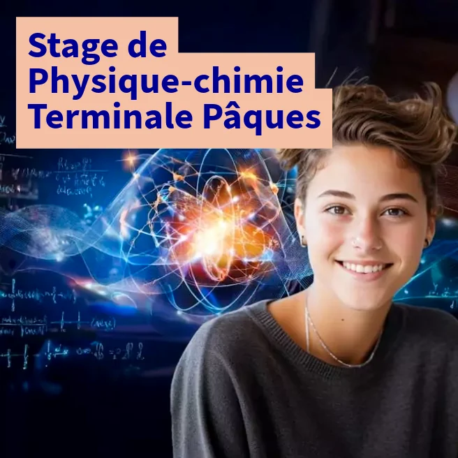 Élève en stage intensif de physique-chimie en Terminale pendant les vacances de Pâques à Paris.