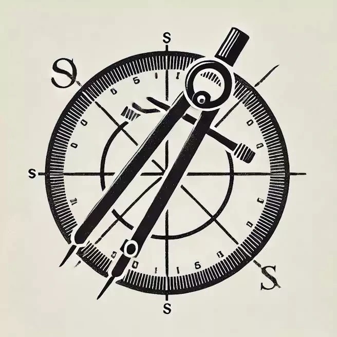 Pictogramme compas et repères géométriques pour la préparation en mathématiques au Brevet.