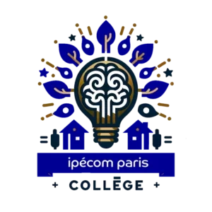 Icône du collège Ipécom Paris avec une ampoule, symbole de curiosité et de haut potentiel.